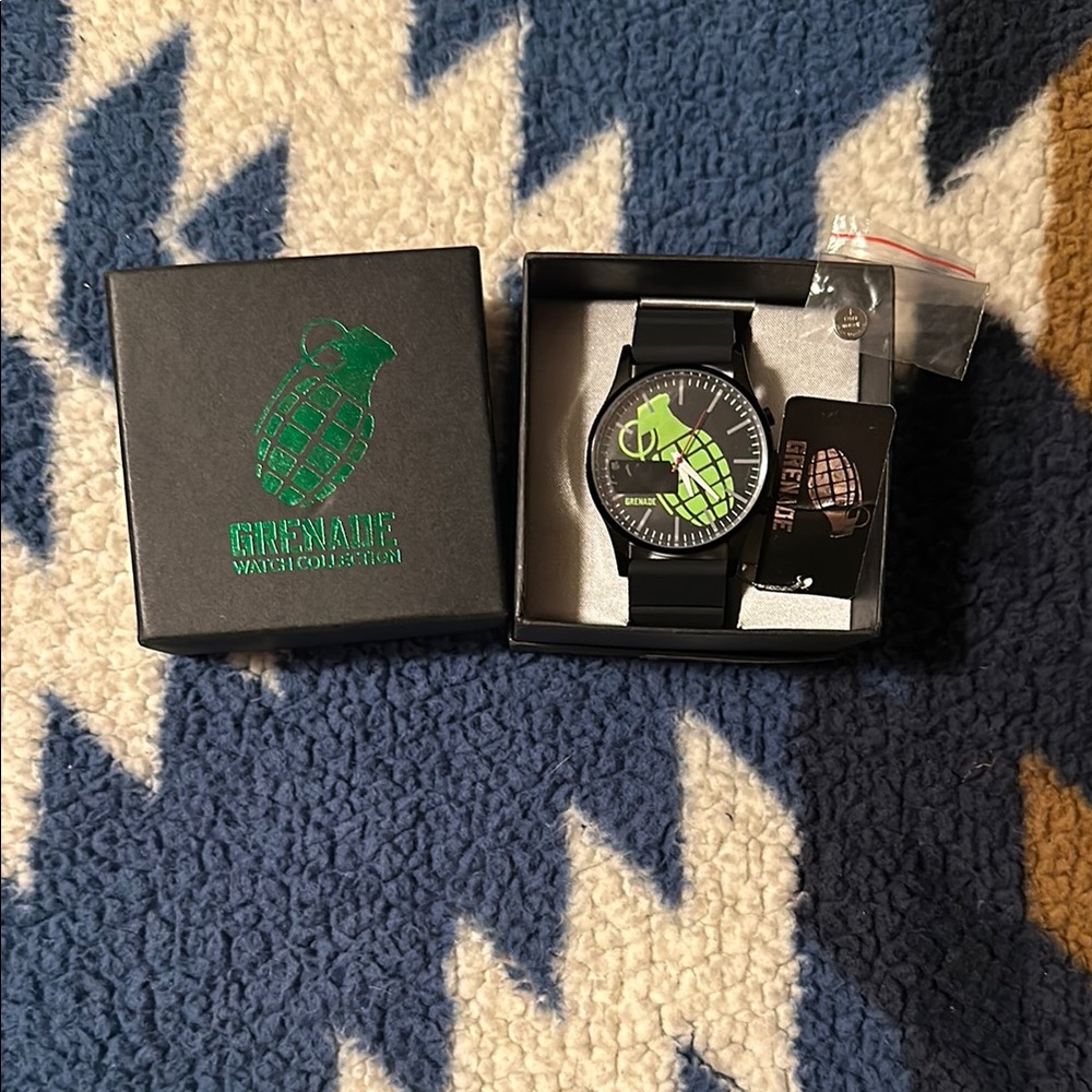 Grenade Black and Green Watch